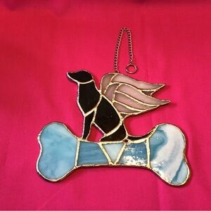 Stained Glass Suncatcher Dog Angel Pet Memorial
